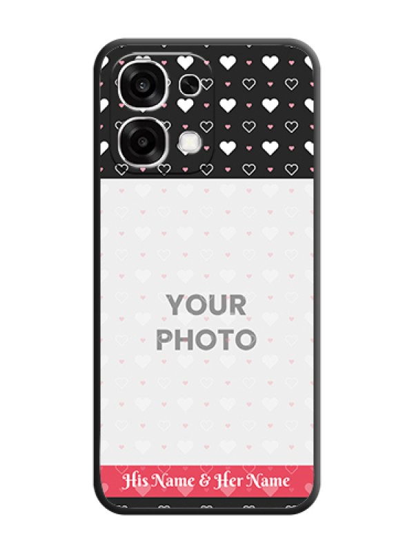 Custom White Color Love Symbols with Text Design on Photo On Space Black Custom Soft Matte Mobile Back Cover - Oppo F33 5G - alternate view