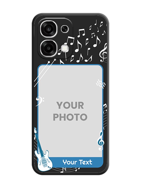 Custom Musical Theme Design with Text on Photo On Space Black Custom Soft Matte Mobile Back Cover - Oppo F33 5G - alternate view
