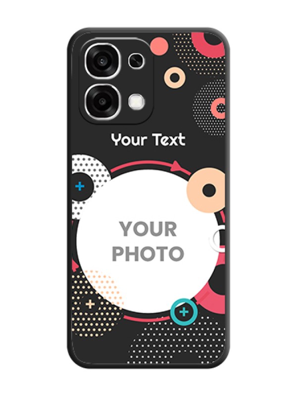 Custom Multicoloured Round Image On Space Black Custom Soft Matte Mobile Back Cover - Oppo F33 5G - alternate view
