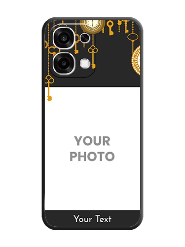 Custom Decorative Design with Text On Space Black Custom Soft Matte Mobile Back Cover - Oppo F33 5G - alternate view