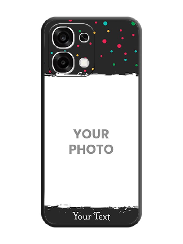 Custom Multicolor Dotted Pattern with Text On Space Black Custom Soft Matte Mobile Back Cover - Oppo F33 5G - alternate view