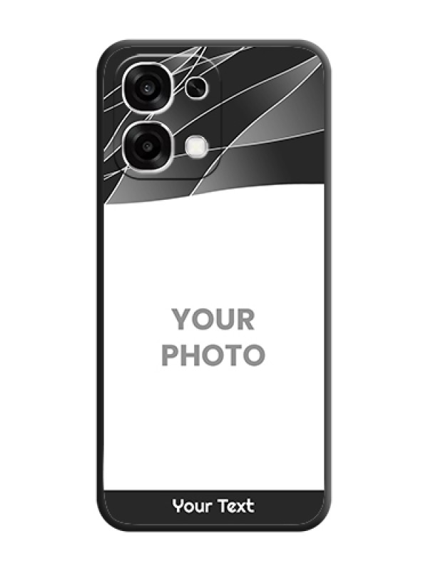 Custom Mixed Wave Lines on Photo On Space Black Custom Soft Matte Mobile Back Cover - Oppo F33 5G - alternate view