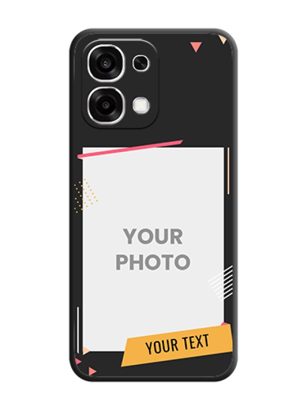 Custom Photo Frame with Triangle Small Dots on Photo On Space Black Custom Soft Matte Mobile Back Cover - Oppo F33 5G - alternate view