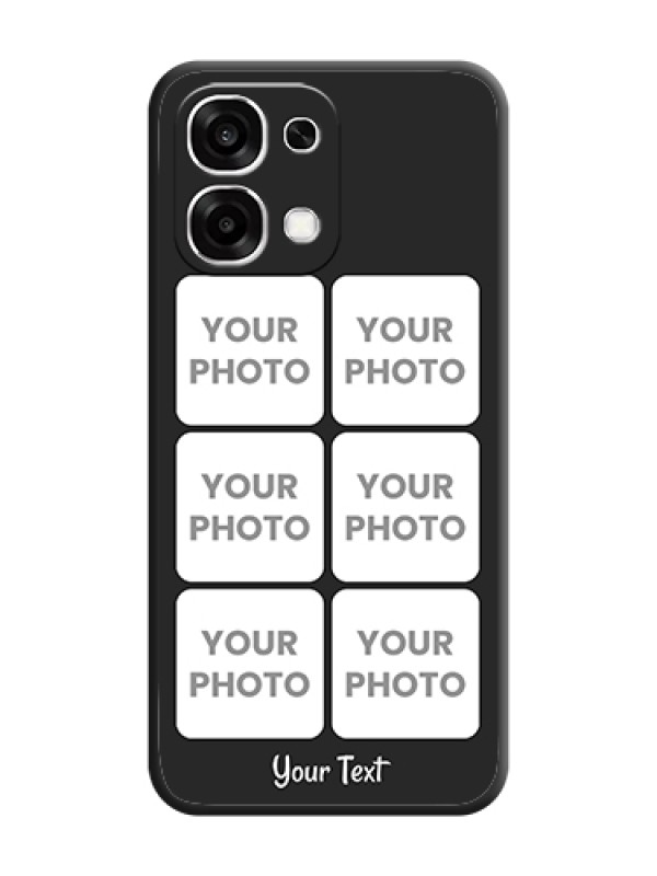 Custom Floral Art with 6 Image Holder on Photo On Space Black Custom Soft Matte Mobile Back Cover - Oppo F33 5G - alternate view