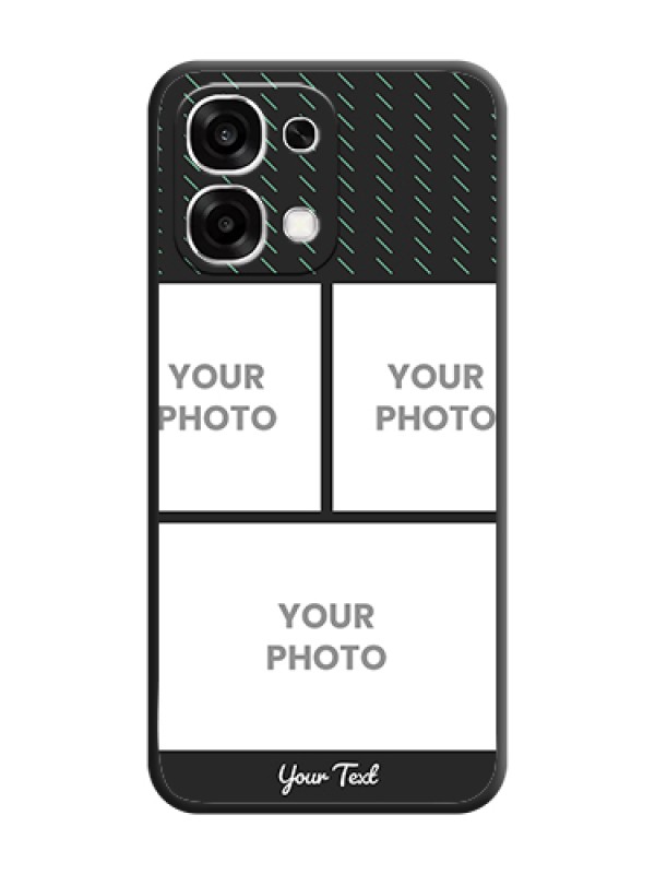 Custom Cross Dotted Pattern with 2 Image Holder On Space Black Custom Soft Matte Mobile Back Cover - Oppo F33 5G - alternate view