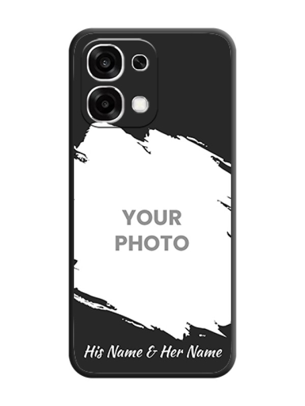 Custom Grunge Brush Strokes on Photo On Space Black Custom Soft Matte Mobile Back Cover - Oppo F33 5G - alternate view