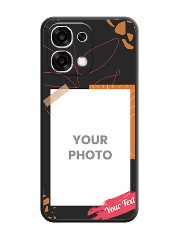 Custom Orange Photo Frame On Space Black Custom Soft Matte Mobile Back Cover - Oppo F33 5G - alternate view