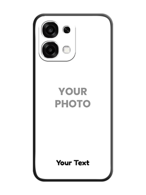 Custom Full Single Pic Upload With Text On Space Black Custom Soft Matte Mobile Back Cover - Oppo F33 5G - alternate view