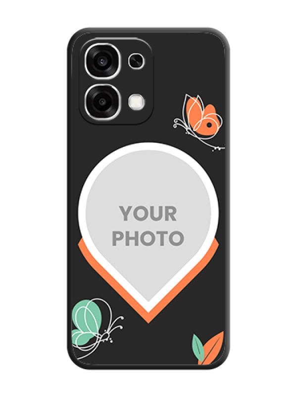 Custom Upload Pic With Simple Butterly Design On Space Black Custom Soft Matte Mobile Back Cover - Oppo F33 5G - alternate view
