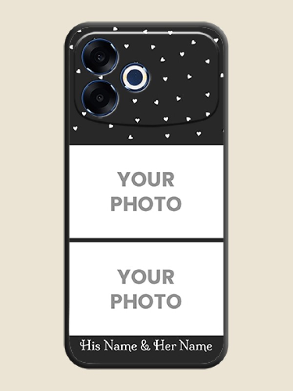 Custom Miniature Love Symbols with Name On Space Black Custom Soft Matte Mobile Back Cover - Oppo F33 Pro 5G - alternate view