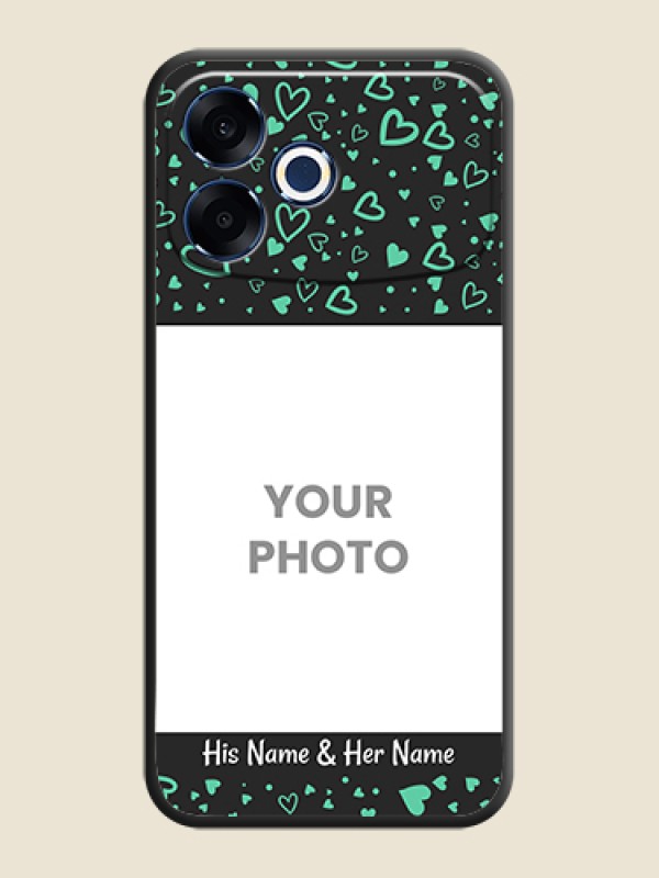 Custom Sea Green Indefinite Love Pattern on Photo On Space Black Custom Soft Matte Mobile Back Cover - Oppo F33 Pro 5G - alternate view