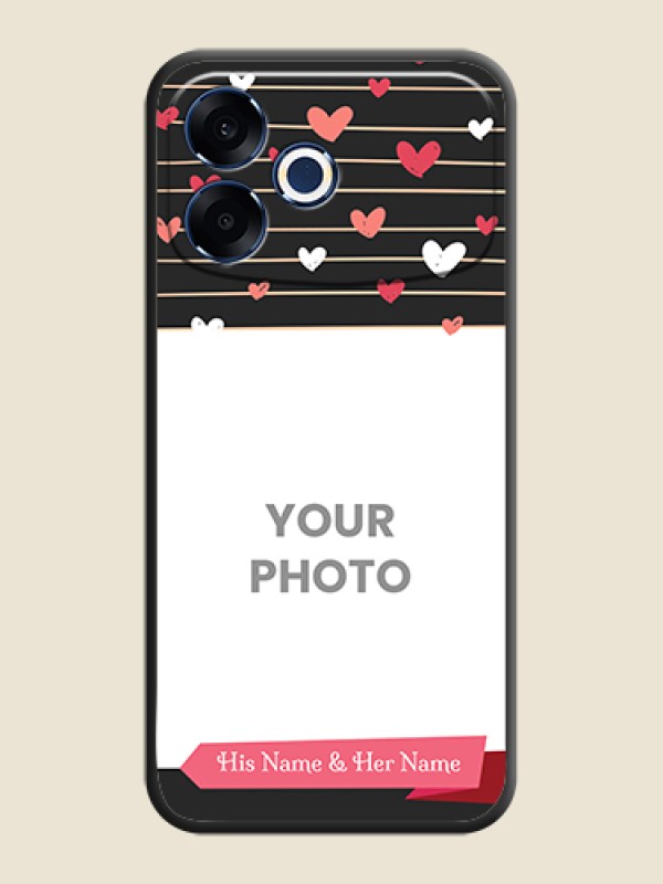 Custom Love Pattern with Name on Pink Ribbon on Photo On Space Black Custom Soft Matte Mobile Back Cover - Oppo F33 Pro 5G - alternate view