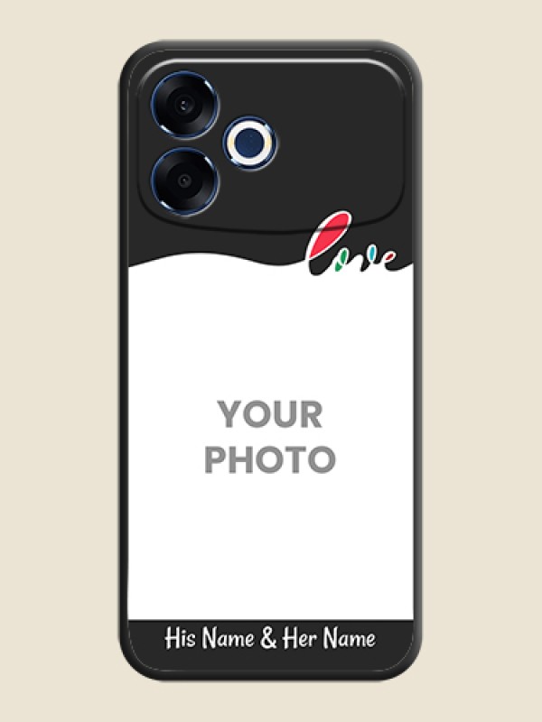 Custom Fall in Love Pattern with Picture on Photo On Space Black Custom Soft Matte Mobile Back Cover - Oppo F33 Pro 5G - alternate view