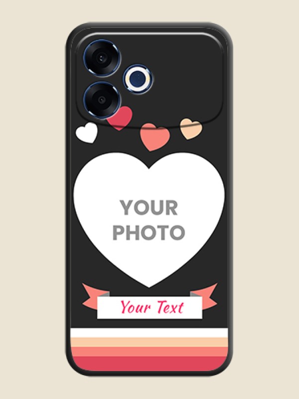 Custom Love Shaped Photo with Colorful Stripes On Space Black Custom Soft Matte Mobile Back Cover - Oppo F33 Pro 5G - alternate view
