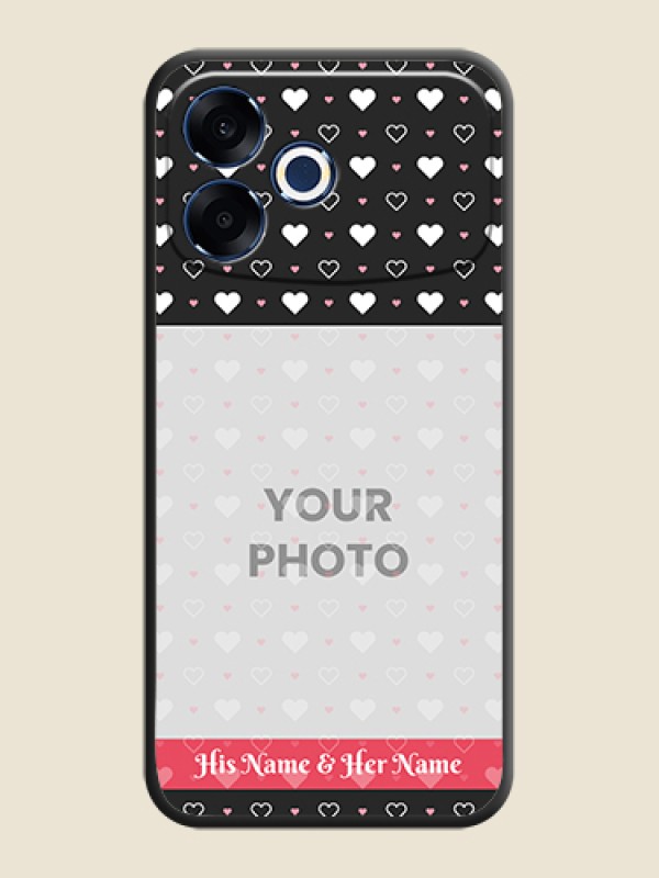 Custom White Color Love Symbols with Text Design on Photo On Space Black Custom Soft Matte Mobile Back Cover - Oppo F33 Pro 5G - alternate view