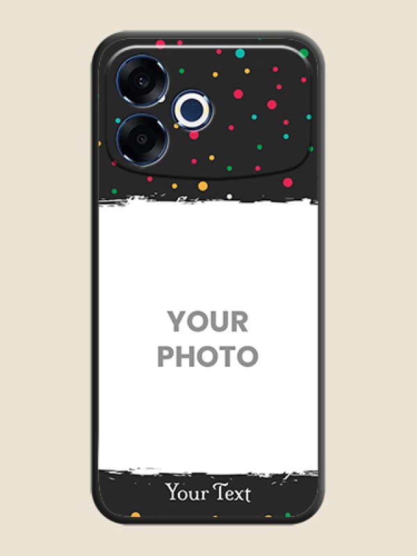 Custom Multicolor Dotted Pattern with Text On Space Black Custom Soft Matte Mobile Back Cover - Oppo F33 Pro 5G - alternate view