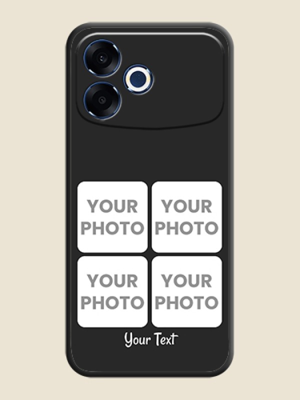 Custom Floral Art with 6 Image Holder on Photo On Space Black Custom Soft Matte Mobile Back Cover - Oppo F33 Pro 5G - alternate view