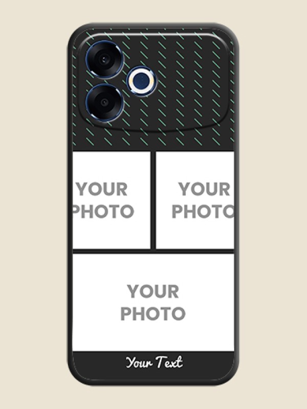 Custom Cross Dotted Pattern with 2 Image Holder On Space Black Custom Soft Matte Mobile Back Cover - Oppo F33 Pro 5G - alternate view
