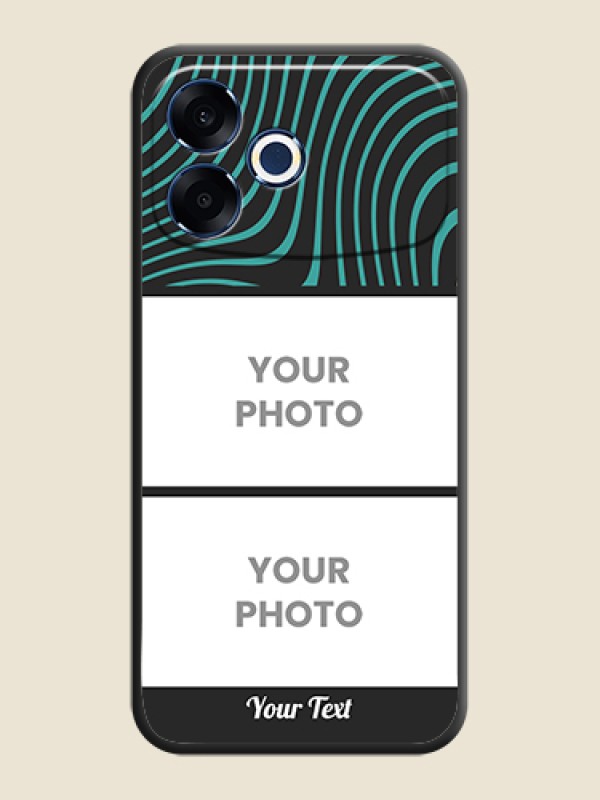 Custom Wave Pattern with 2 Image Holder On Space Black Custom Soft Matte Mobile Back Cover - Oppo F33 Pro 5G - alternate view