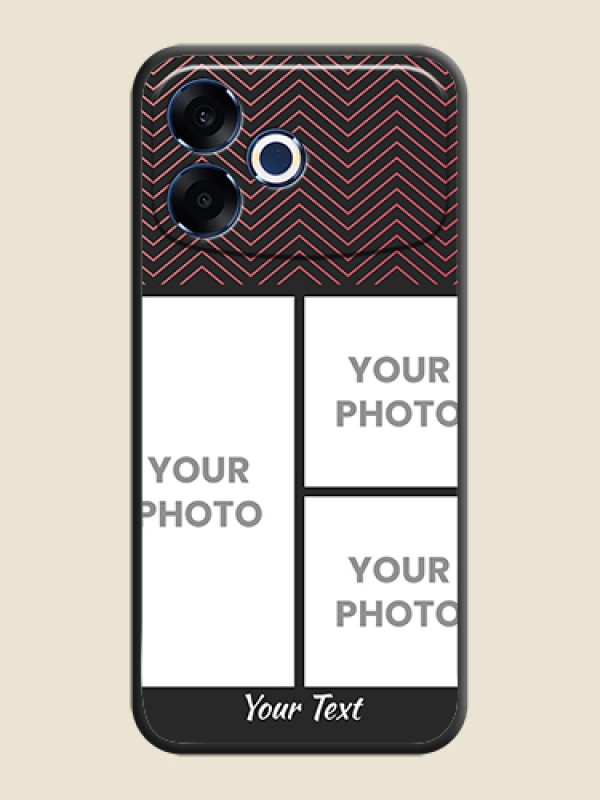 Custom Wave Pattern with 3 Image Holder On Space Black Custom Soft Matte Mobile Back Cover - Oppo F33 Pro 5G - alternate view
