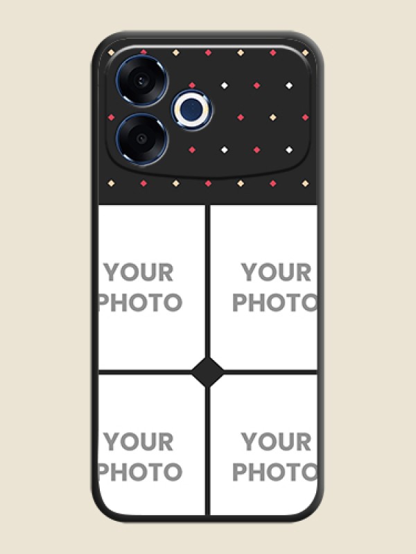 Custom Multicolor Dotted Pattern with 4 Image Holder On Space Black Custom Soft Matte Mobile Back Cover - Oppo F33 Pro 5G - alternate view