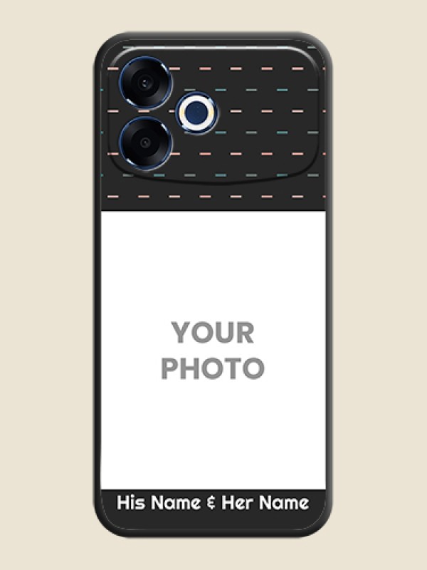 Custom Line Pattern Design with Text On Space Black Custom Soft Matte Mobile Back Cover - Oppo F33 Pro 5G - alternate view