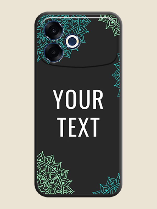 Custom Your Name with Floral Design On Space Black Custom Soft Matte Mobile Back Cover - Oppo F33 Pro 5G - alternate view