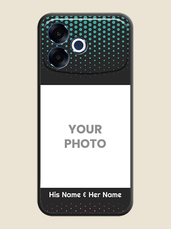 Custom Faded Dots with Grunge Photo Frame and Text On Space Black Custom Soft Matte Mobile Back Cover - Oppo F33 Pro 5G - alternate view