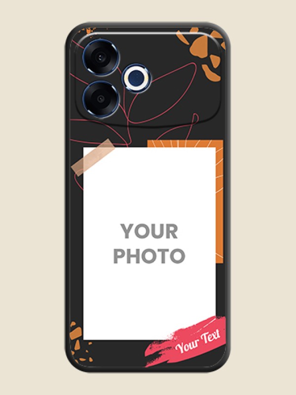 Custom Orange Photo Frame On Space Black Custom Soft Matte Mobile Back Cover - Oppo F33 Pro 5G - alternate view