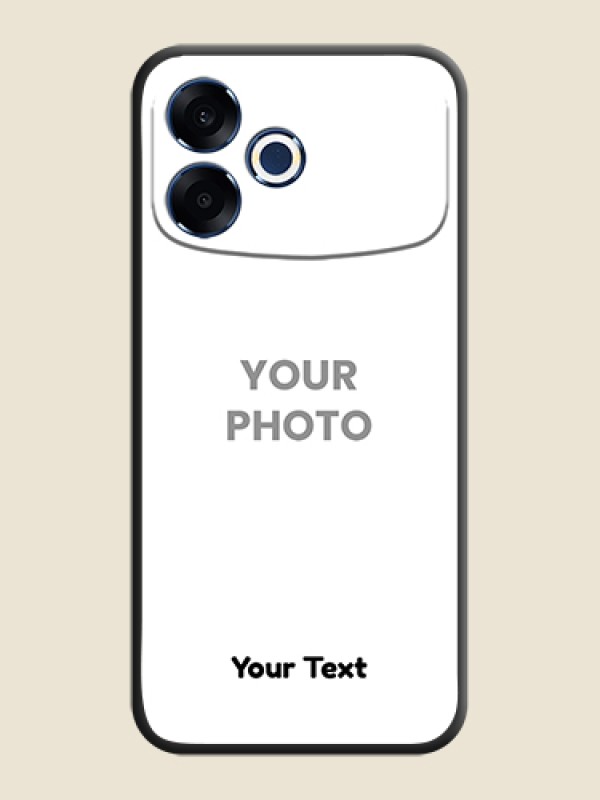 Custom Full Single Pic Upload With Text On Space Black Custom Soft Matte Mobile Back Cover - Oppo F33 Pro 5G - alternate view