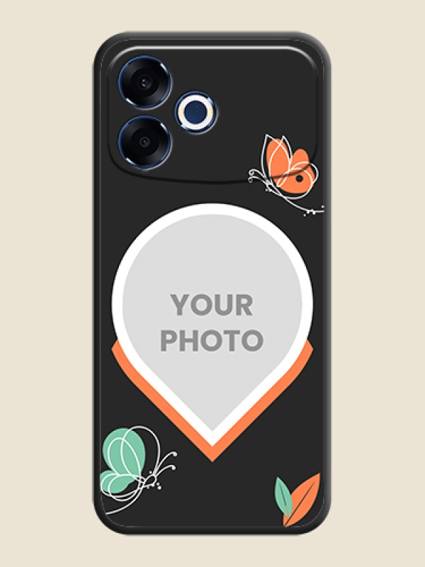 Custom Upload Pic With Simple Butterly Design On Space Black Custom Soft Matte Mobile Back Cover - Oppo F33 Pro 5G - alternate view