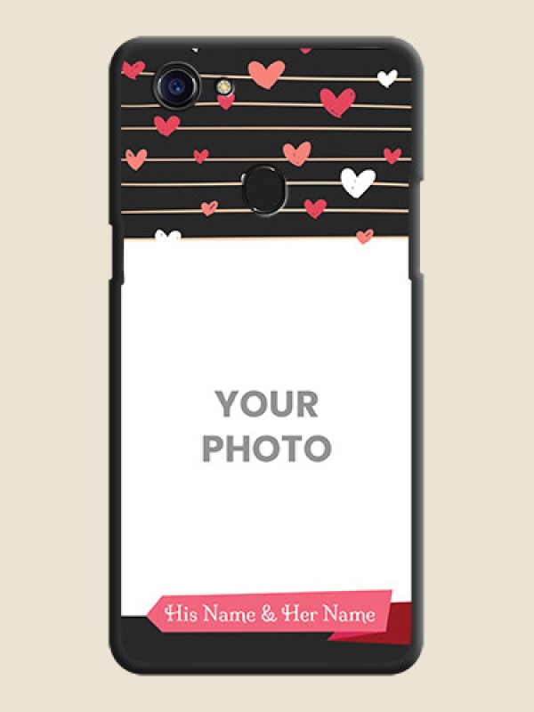 Custom Love Pattern with Name on Pink Ribbon  on Photo on Space Black Soft Matte Back Cover - Oppo F5 Youth - alternate view