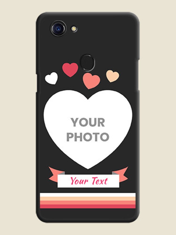 Custom Love Shaped Photo with Colorful Stripes on Personalised Space Black Soft Matte Cases - Oppo F5 Youth - alternate view