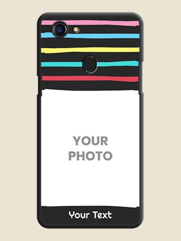 Custom Multicolor Lines with Image on Space Black Personalized Soft Matte Phone Covers - Oppo F5 Youth - alternate view
