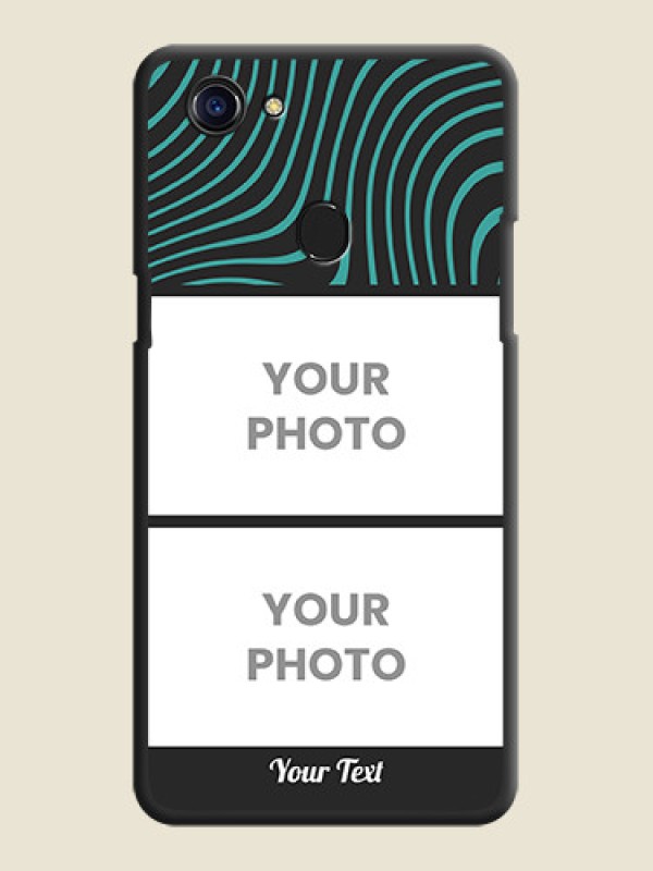Custom Wave Pattern with 2 Image Holder on Space Black Personalized Soft Matte Phone Covers - Oppo F5 Youth - alternate view