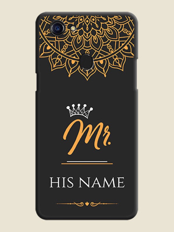Custom Mr Name with Floral Design  on Personalised Space Black Soft Matte Cases - Oppo F5 Youth - alternate view