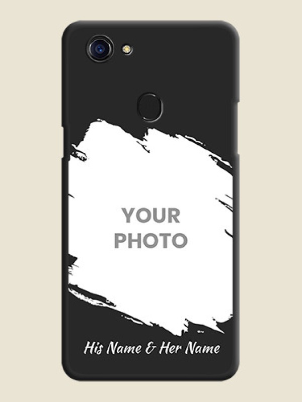 Custom Grunge Brush Strokes on Photo on Space Black Soft Matte Back Cover - Oppo F5 - alternate view