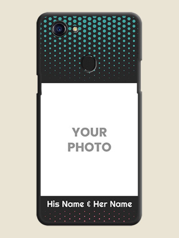 Custom Faded Dots with Grunge Photo Frame and Text on Space Black Custom Soft Matte Phone Cases - Oppo F5 - alternate view