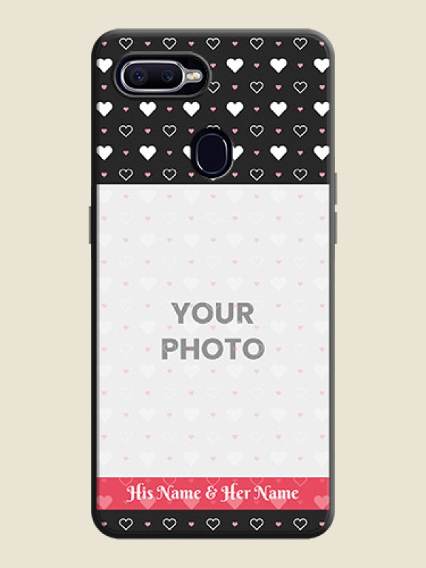 Custom White Color Love Symbols with Text Design - Photo on Space Black Soft Matte Phone Cover - Oppo F9 Pro - alternate view