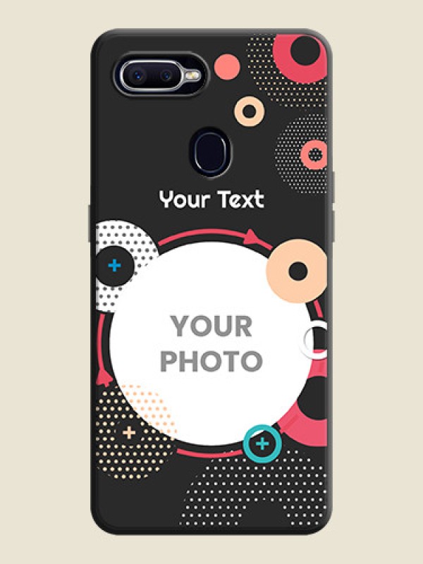 Custom Multicoloured Round Image on Personalised Space Black Soft Matte Cases - Oppo F9 Pro - alternate view