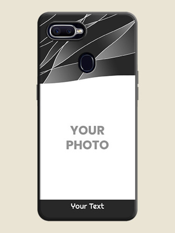 Custom Mixed Wave Lines - Photo on Space Black Soft Matte Mobile Cover - Oppo F9 Pro - alternate view