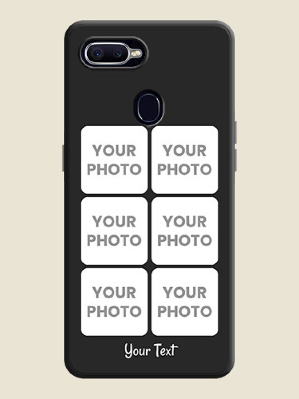Custom Floral Art with 6 Image Holder - Photo on Space Black Soft Matte Mobile Case - Oppo F9 Pro - alternate view