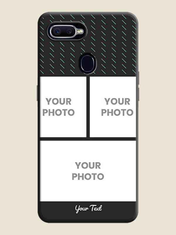 Custom Cross Dotted Pattern with 2 Image Holder  on Personalised Space Black Soft Matte Cases - Oppo F9 Pro - alternate view