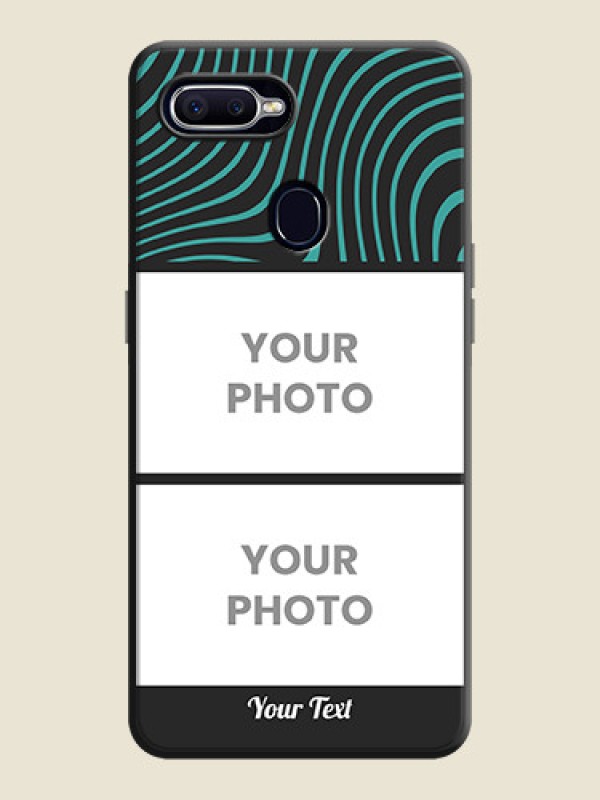 Custom Wave Pattern with 2 Image Holder on Space Black Personalized Soft Matte Phone Covers - Oppo F9 Pro - alternate view