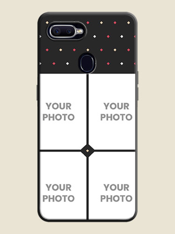 Custom Multicolor Dotted Pattern with 4 Image Holder on Space Black Custom Soft Matte Phone Cases - Oppo F9 Pro - alternate view