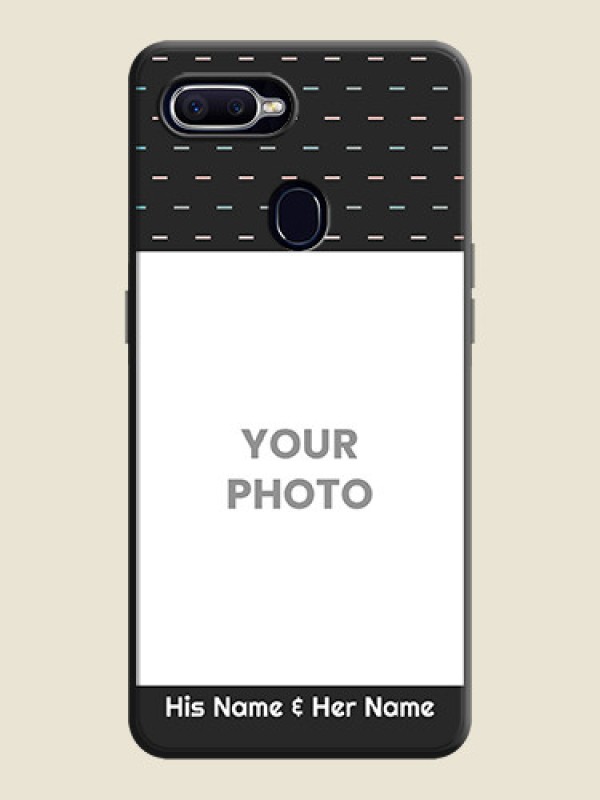 Custom Line Pattern Design with Text on Space Black Custom Soft Matte Phone Back Cover - Oppo F9 Pro - alternate view