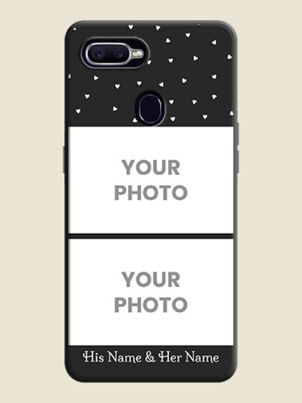 Custom Miniature Love Symbols with Name on Space Black Custom Soft Matte Back Cover - Oppo F9 - alternate view