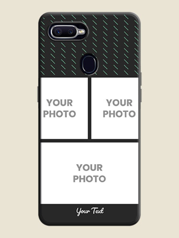 Custom Cross Dotted Pattern with 2 Image Holder  on Personalised Space Black Soft Matte Cases - Oppo F9 - alternate view