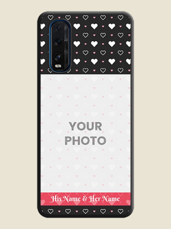 Custom White Color Love Symbols with Text Design on Photo on Space Black Soft Matte Phone Cover - Oppo Find X2 - alternate view