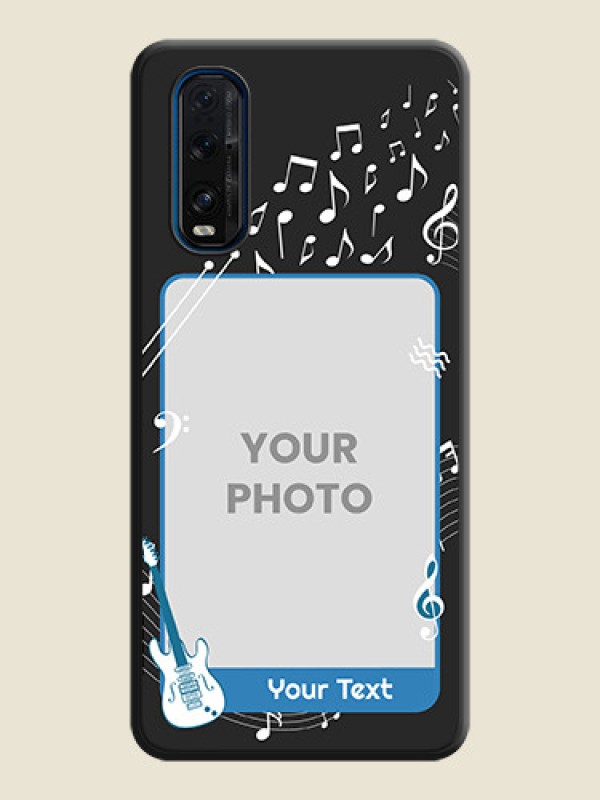 Custom Musical Theme Design with Text on Photo on Space Black Soft Matte Mobile Case - Oppo Find X2 - alternate view
